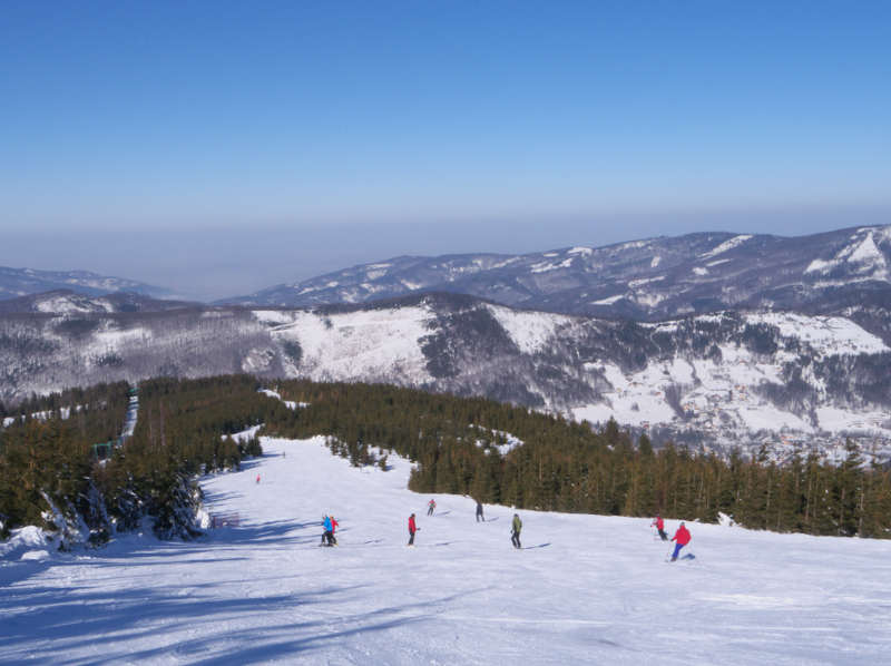 Szczyrk Małe Skrzyczne zjazd na nartach